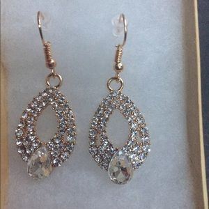 NIB Beautiful Teardrop Cut Fishhook Earrings